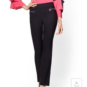 7th avenue straight leg pull on pants black- Large